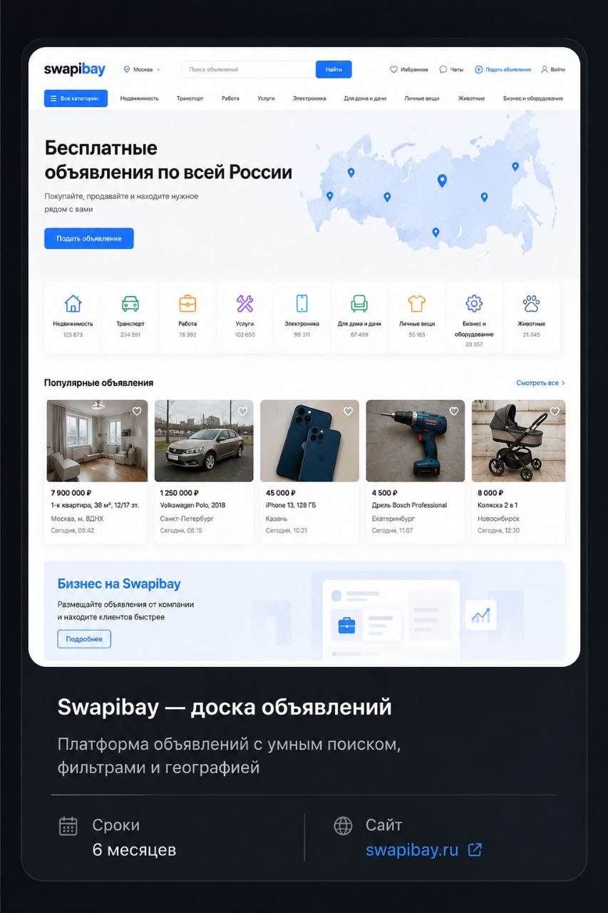 Swapibay — доска бесплатных объявлений